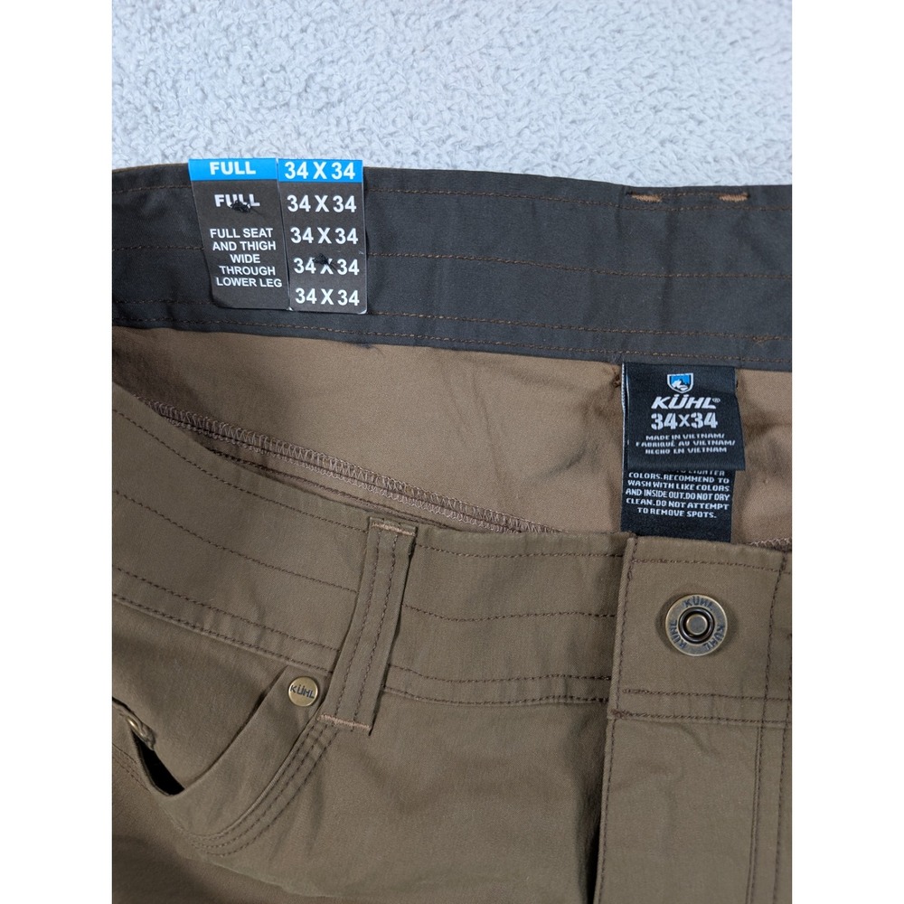 KUHL Revolvr Driftwood Brown Stretch Full Fit Outdoor Hiking Pants Men 34x34 NEW - Picture 3 of 9